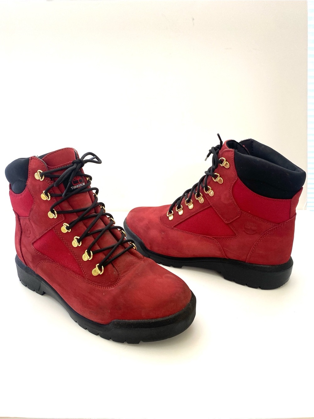 Timberland Mens 6-Inch Premium Field Waterproof Boots Dark Red Sz 11.5